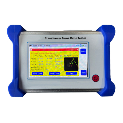 Handheld Transformer Turns Ratio Tester with 0.8～10000 Test Range, Three-phase Automatic Testing and Built-in Lithium Battery